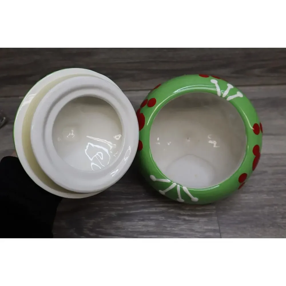 Real Home Vintage Style Christmas Tree Ornament Cookie Jar Earthenware Holiday
